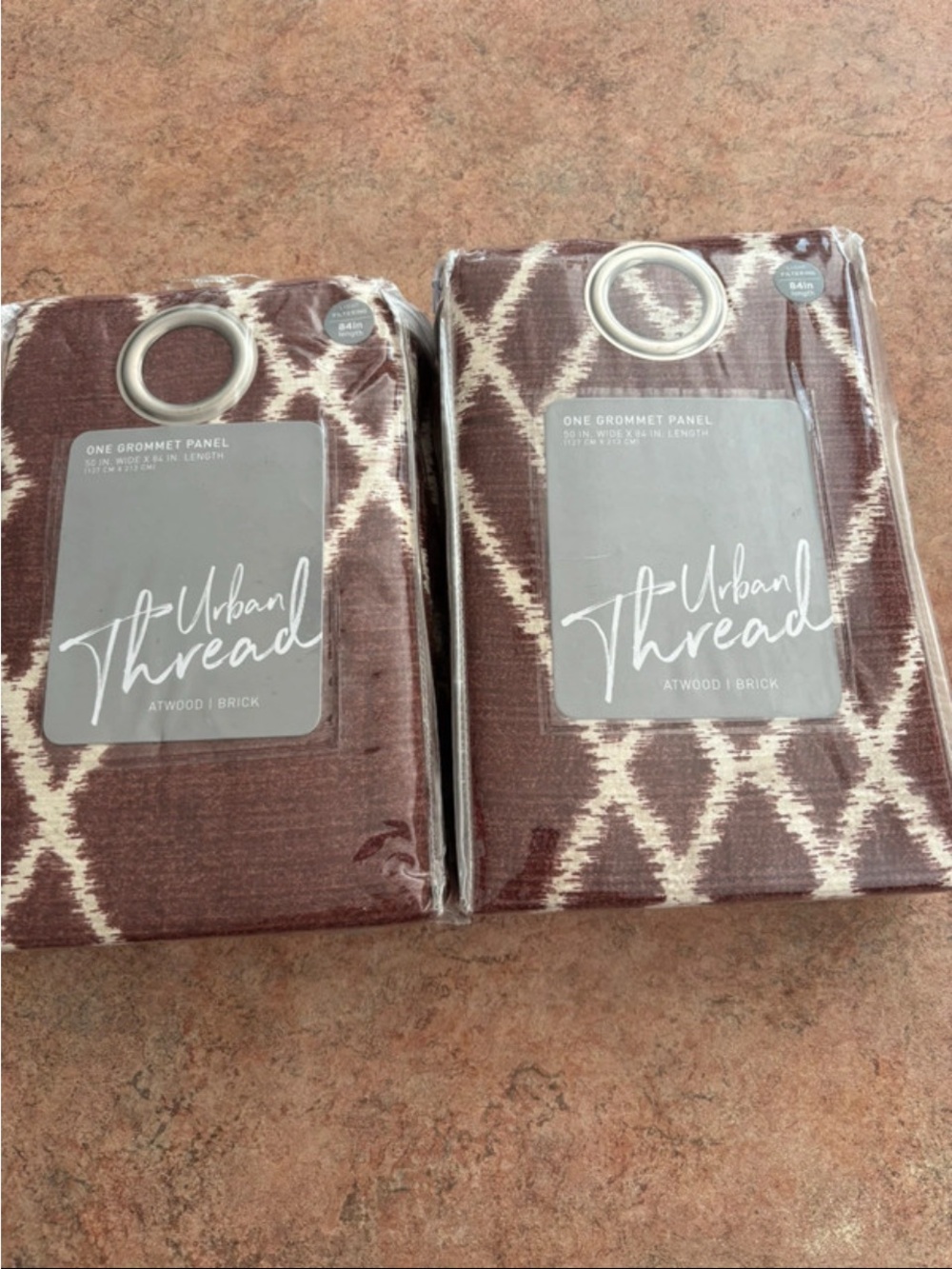 2 Urban Thread Atwood Brick Grommet Curtain Panels